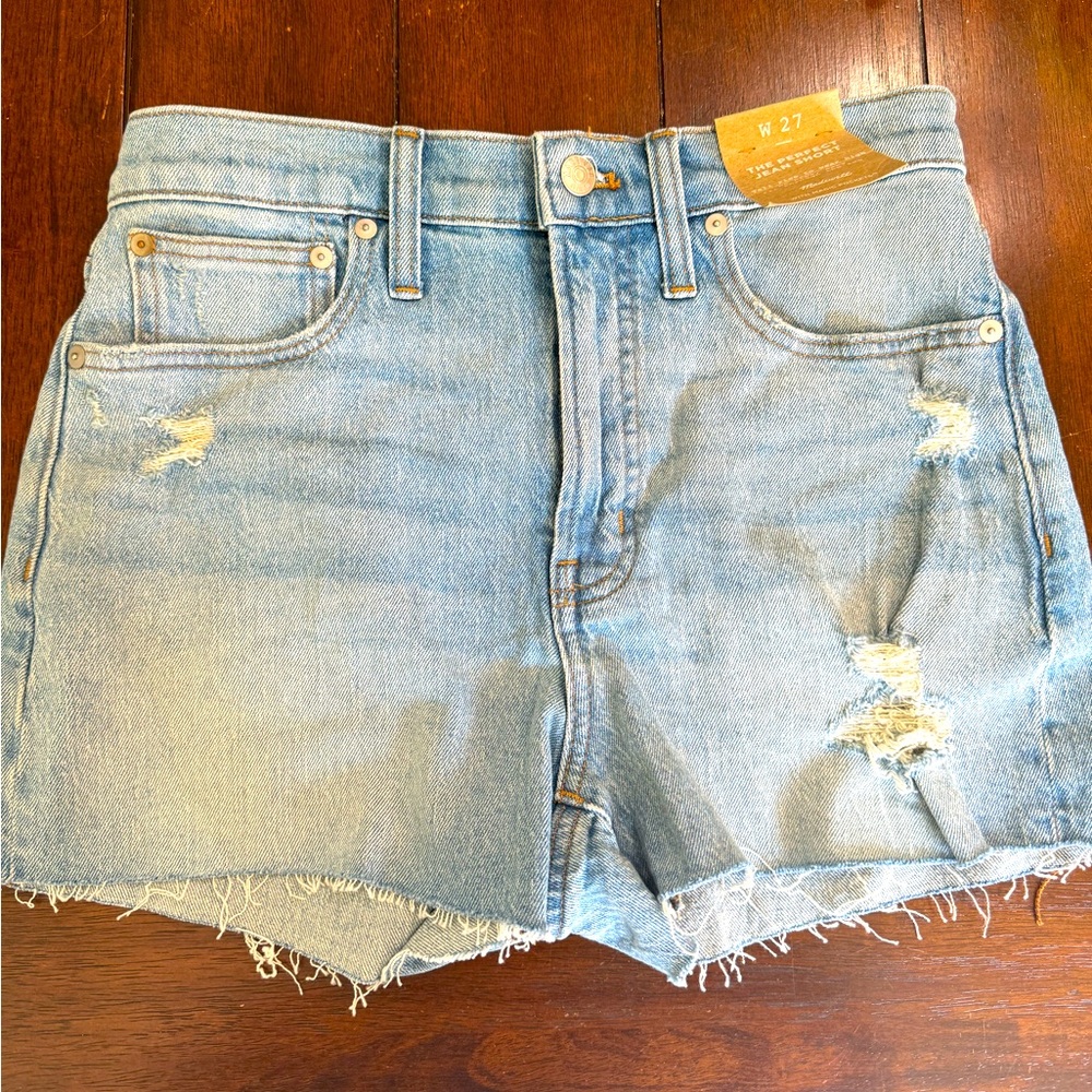 Madewell Distressed The Perfect Jean Shorts